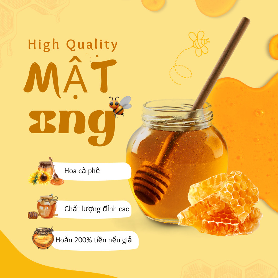 Mật ong hoa cà phê thượng hạng Let's Nuts chai 1 lít