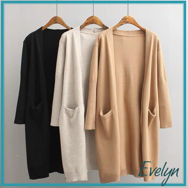 Áo khoác Cadigan Evelyn len mịn dáng dài