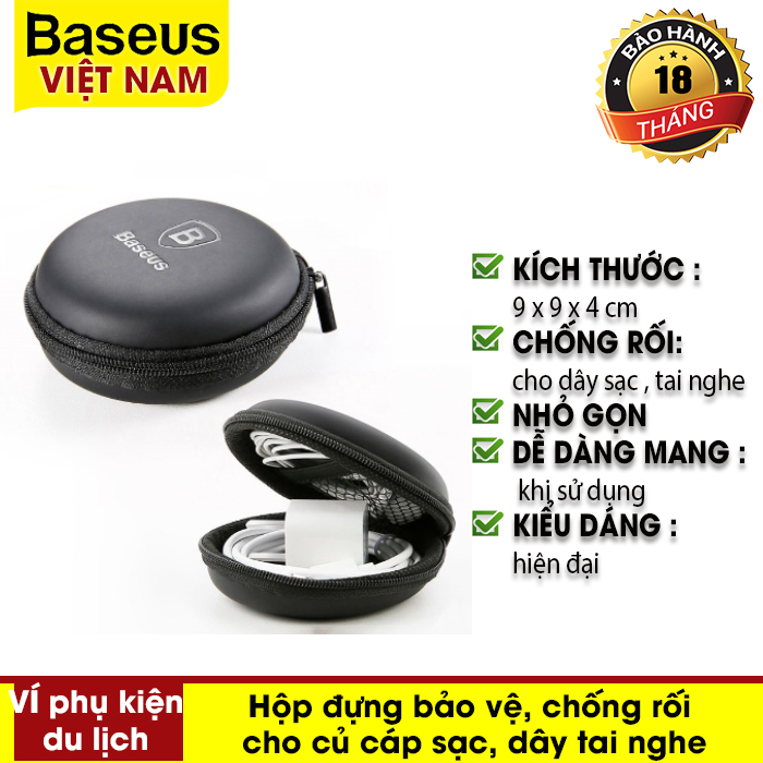 Hộp đựng bảo vệ, chống rối cho củ cáp sạc, dây tai nghe, USB và thẻ nhớ SD/TF kích thước nhỏ gọn, dễ dàng mang theo khi di chuyển