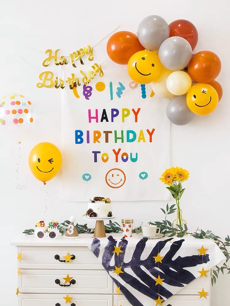Set bóng trang trí sinh nhật ,Baner tông hàn quốc cho bé trai và bé gái