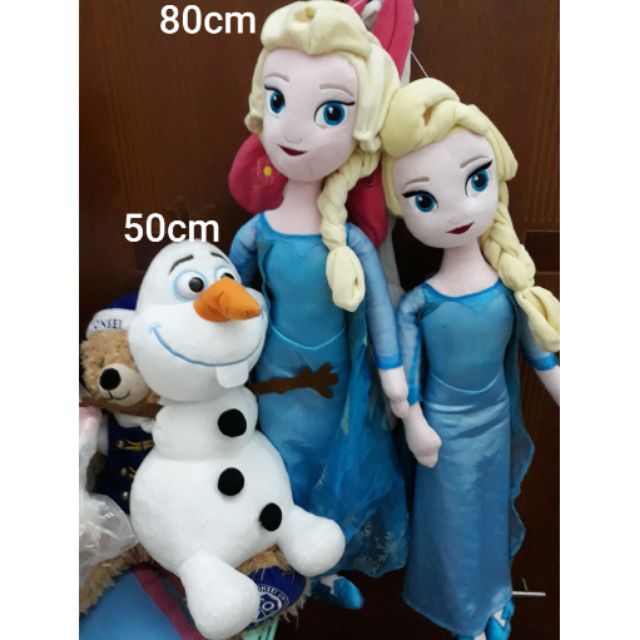 Set gấu bông elsa, anna và người tuyết olap size vừa, like new 99%
