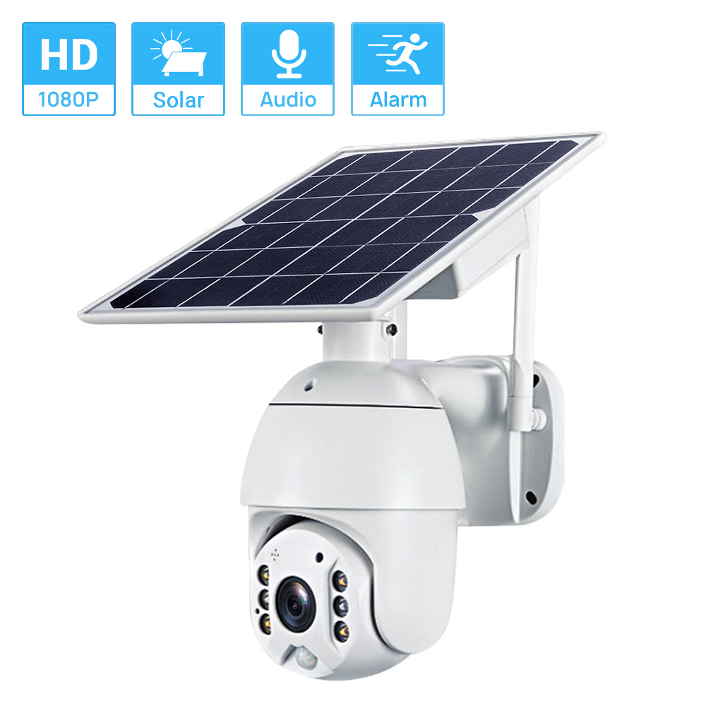 Hamrol 1080P Wifi Solar Panel Battery IP Camera Color Night Vision Outdoor Surveillance IP66 Waterproof CCTV Security Camera