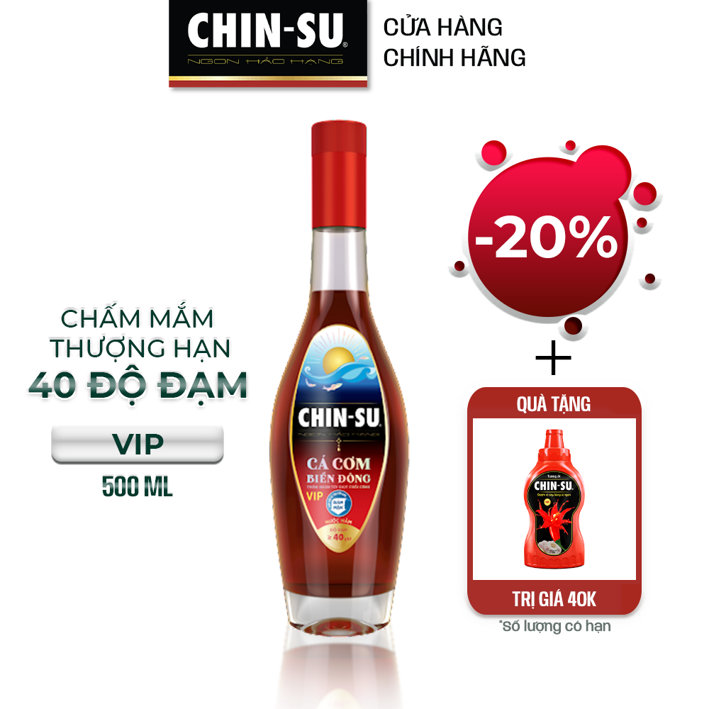 Nước mắm chin-su cá cơm biển đông vip 40 độ đạm chai 500ml