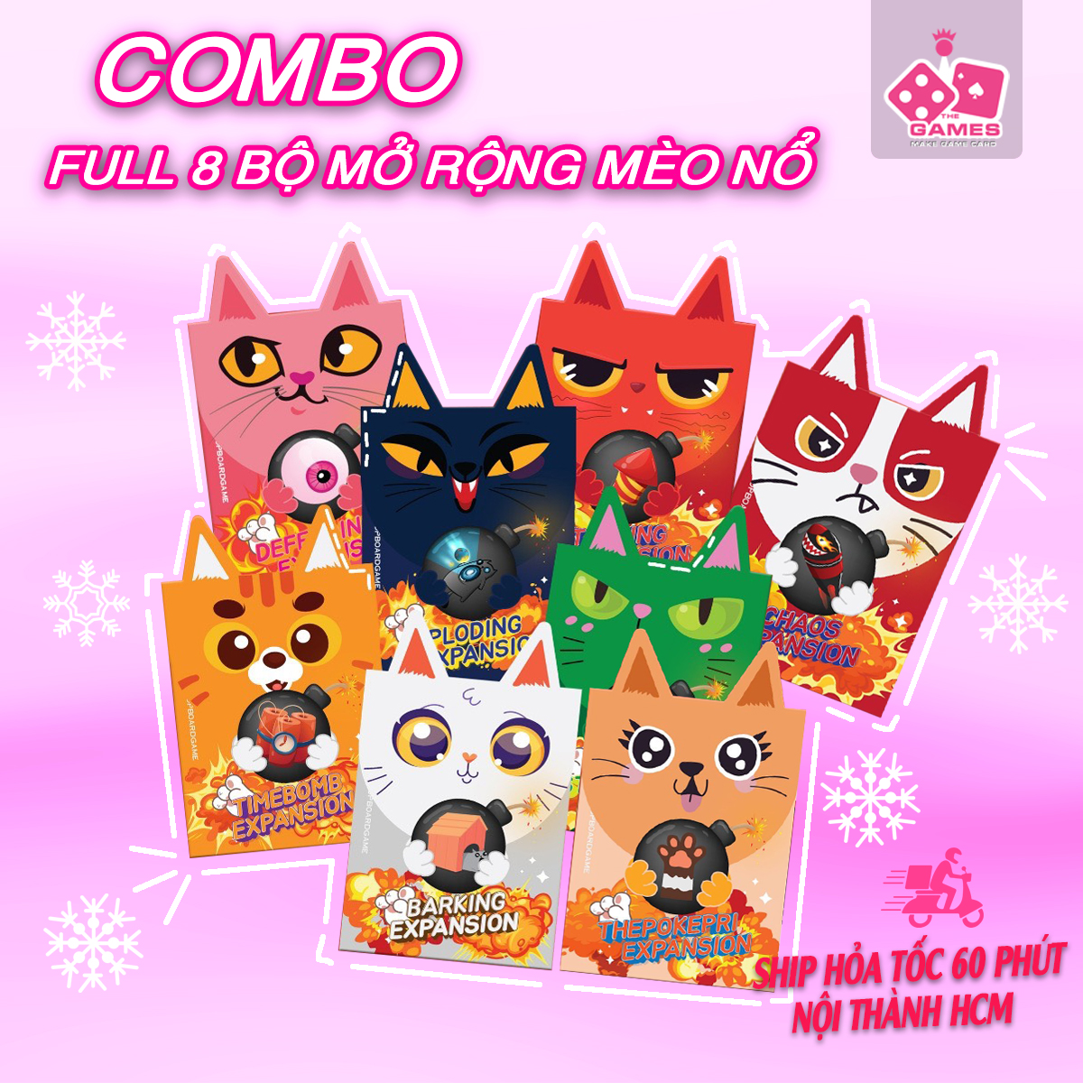 COMBO Mèo Nổ Full 8 Bản mở rộng Exploding kittens