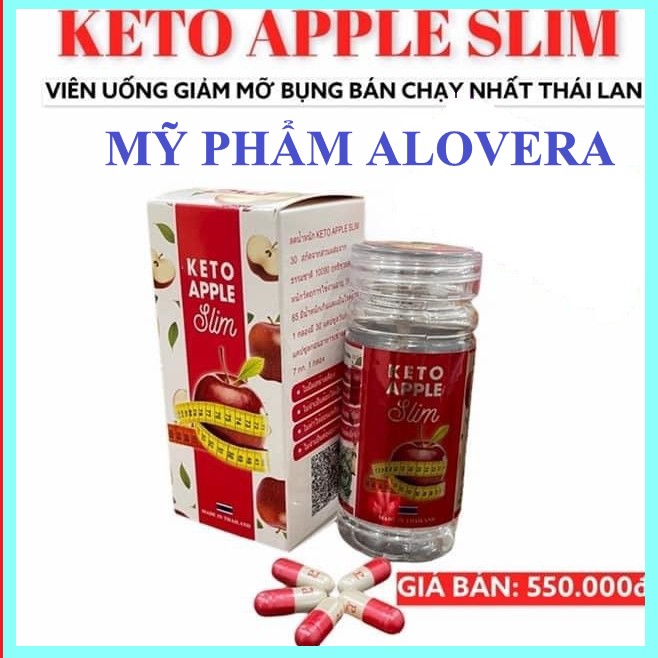 Sale combo 5 hộp viên uống giảm cân hủy mỡ keto apple slim viên uống giảm mỡ bụng thái lan hộp 30 viên- shop alovera