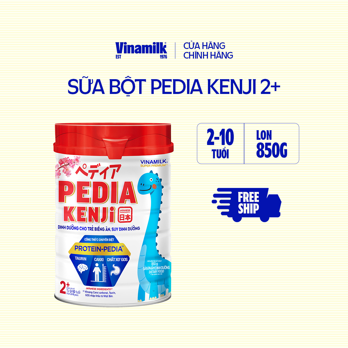 Sữa bột Pedia Kenji 2+ (cho trẻ từ 2 đến 10 tuổi) Giải pháp chuyên biệt từ Nhật Bản cho trẻ biếng ăn, suy dinh dưỡng
