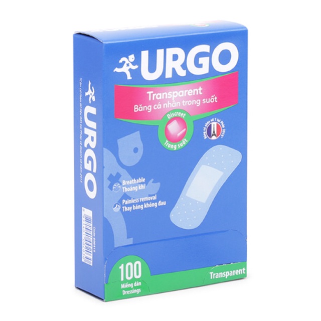 Băng cá nhân Urgo Trong suốt và Urgo Độ dính cao