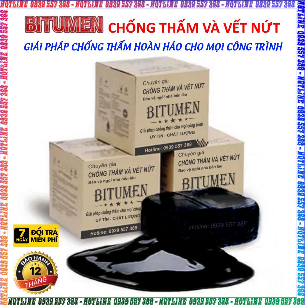 Nhựa đường ốp lát cầu thang ,nhựa đường chống thấm bảo dưỡng công trình, nhà ở, hộp 10kg