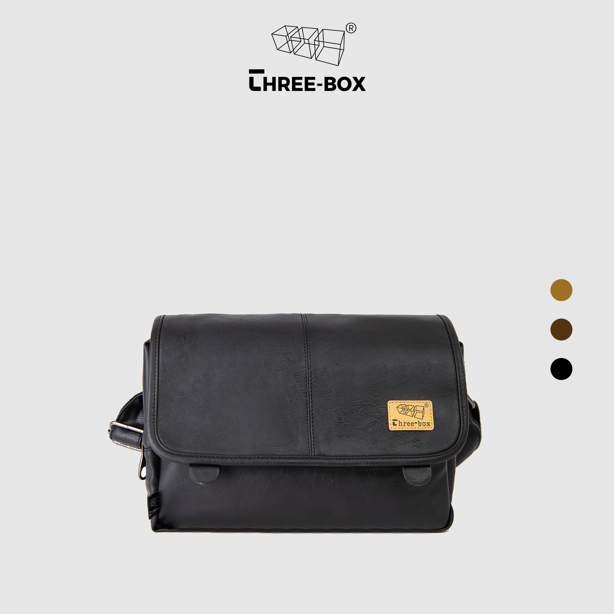Cặp da đeo chéo Unisex thương hiệu Three-Box chính hãng - MS3438