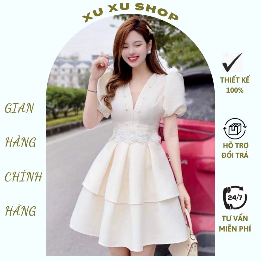 Đầm dự tiệc siêu sang trọng - XU XU SHOP - Váy thiết kế đi tiệc, đi dám cưới, váy cô dâu xòe cực xinh - ẢNH THẬT