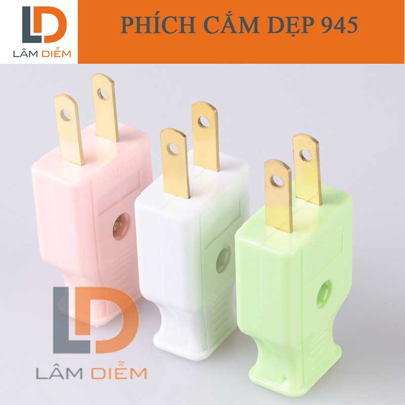 Phích cắm điện 945 chân dẹp 10a 250v