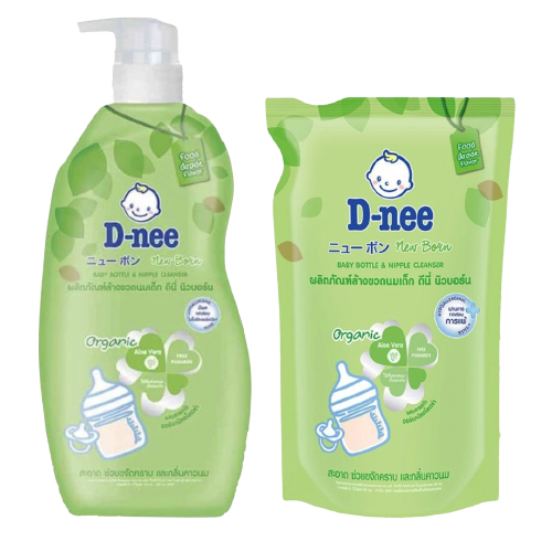 Nước Rửa Bình Sữa Dnee Chai 600ml /Túi 550ml Xanh Lá Hàng Nhập Khẩu Oganic Thái Lan ! !./