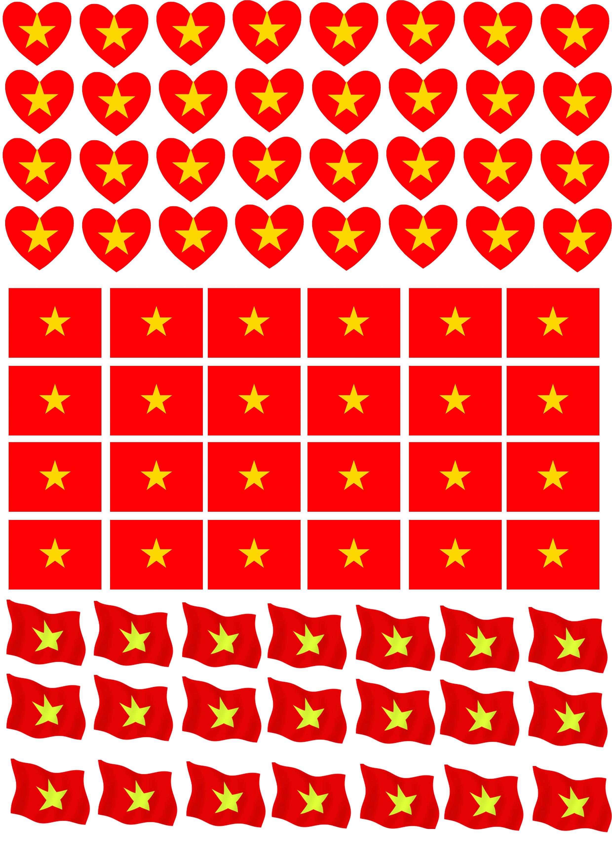 Sticker dán má Quốc kì Việt Nam FULL TẤM