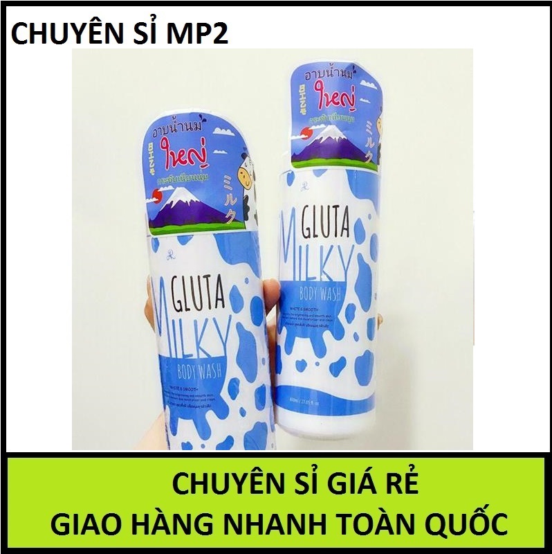 Cặp sữa tắm con bò gluta milky thái lan 650ml