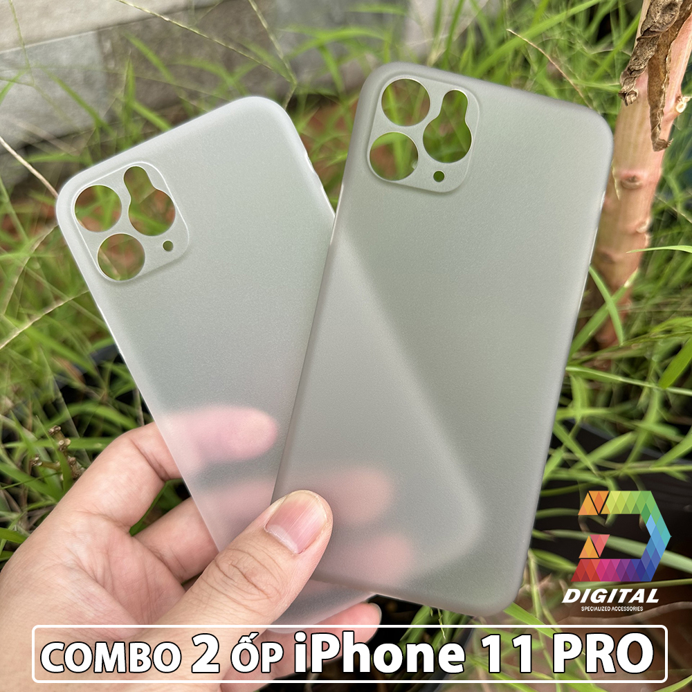 Combo 2 ốp lưng trong nhám unibody iphone 11 pro siêu mỏng