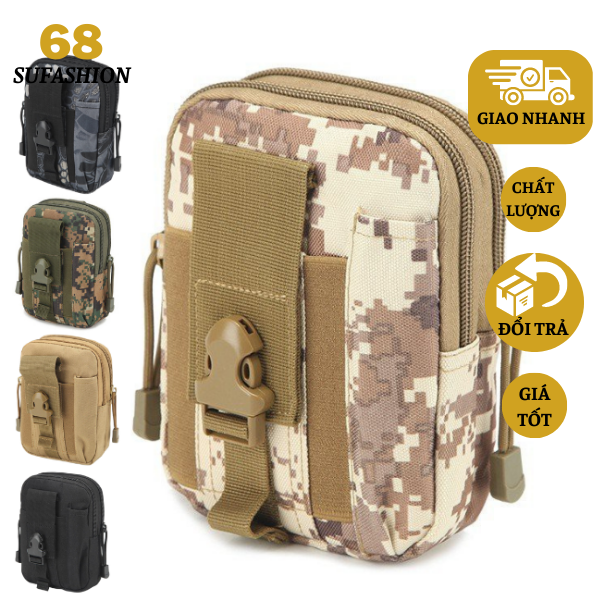 Túi Đeo Hông, Đeo Bụng Đựng Điện Thoại Phong Cách Quân Đội Nhiều Ngăn Tiện Lợi Vải Dày Dặn Chống Thấm Nước