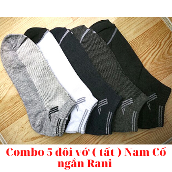 [HCM]Combo 5 đôi vớ ( tất ) Nam Cổ ngắn Rani
