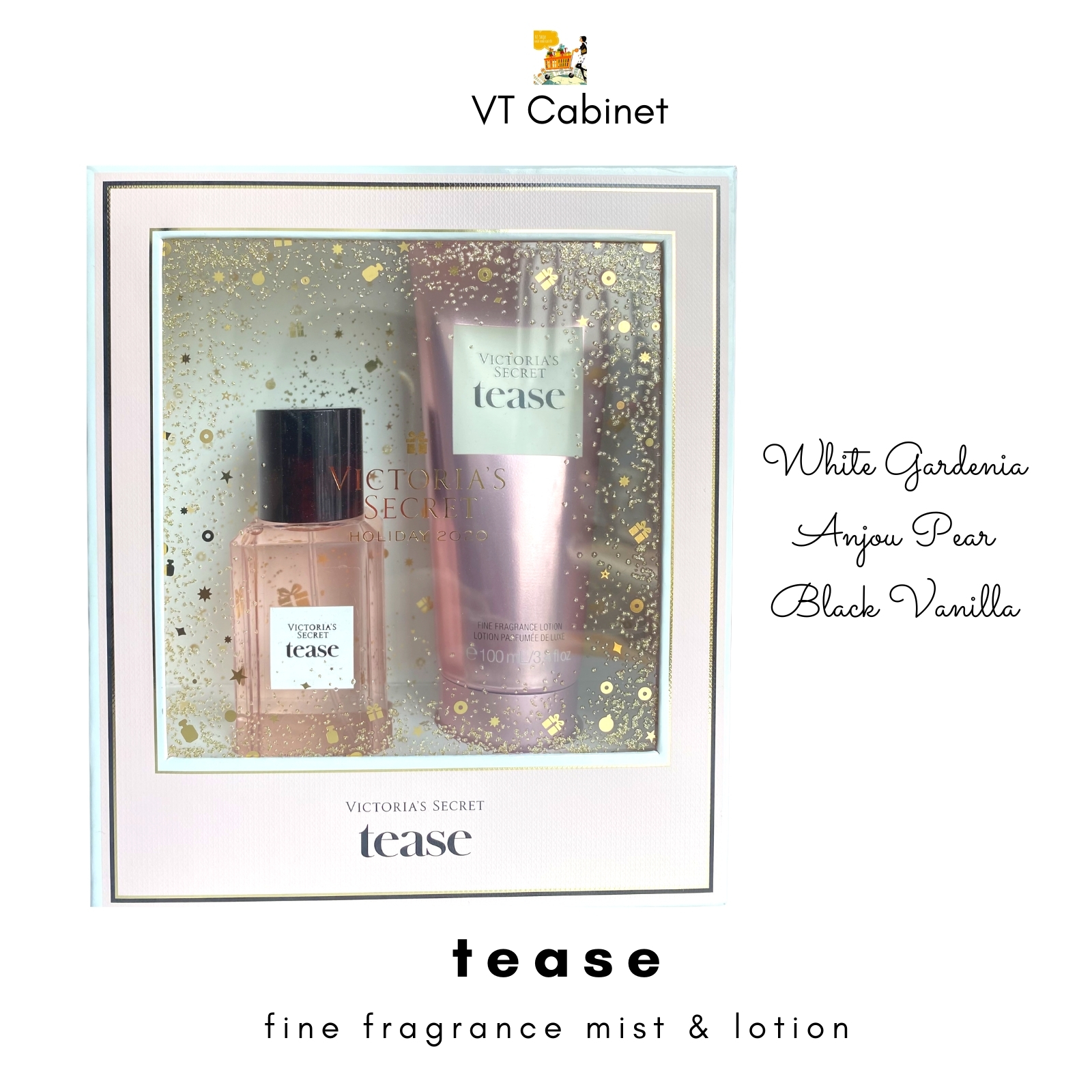 [HCM]Bộ quà tặng TEASE - [Holiday 2020] Victoria’s Secret Fine Fragrance Mist and Lotion Gift Set
