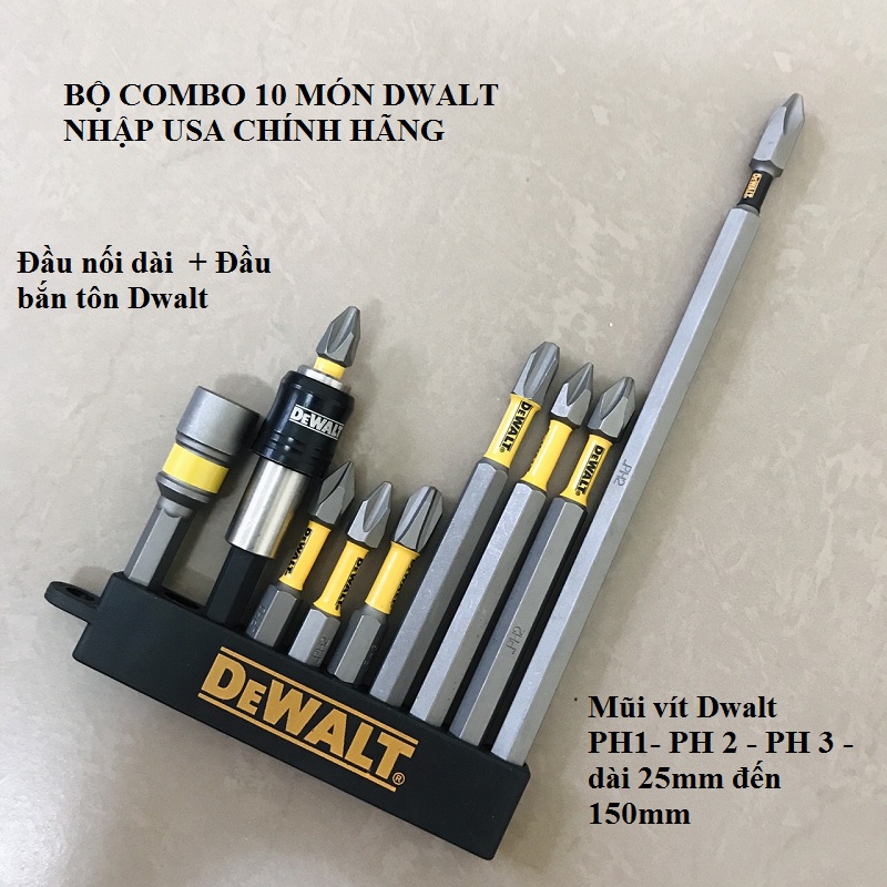Bộ Mũi Vít DeWalt 10 món Chính Hãng Hàng Bãi Nhật Có Từ