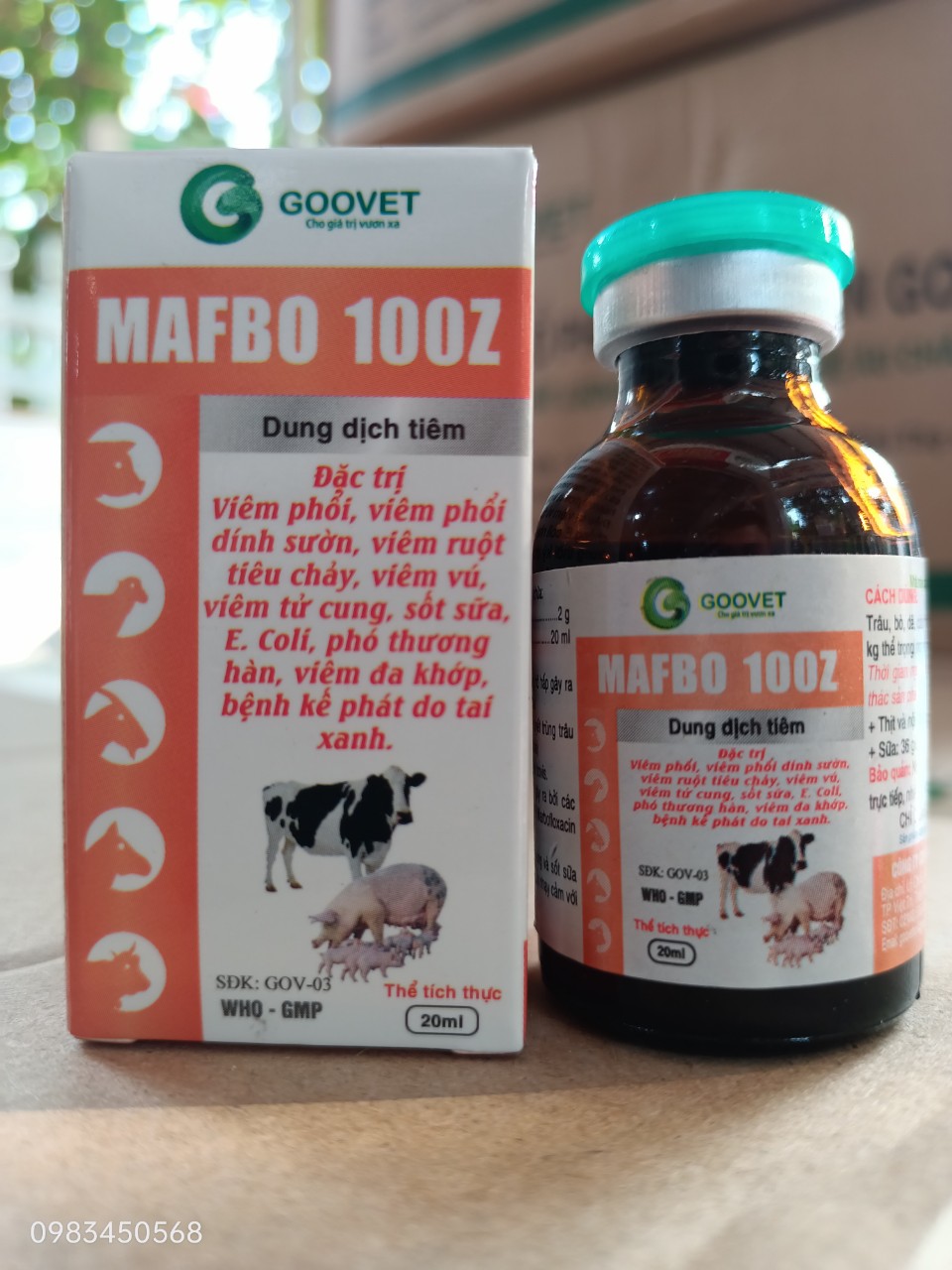 Viêm Phổi, Hen Suyễn Thú Nuôi MAFBO 100Z (chai 20ml) Sản phẩm của Goovet