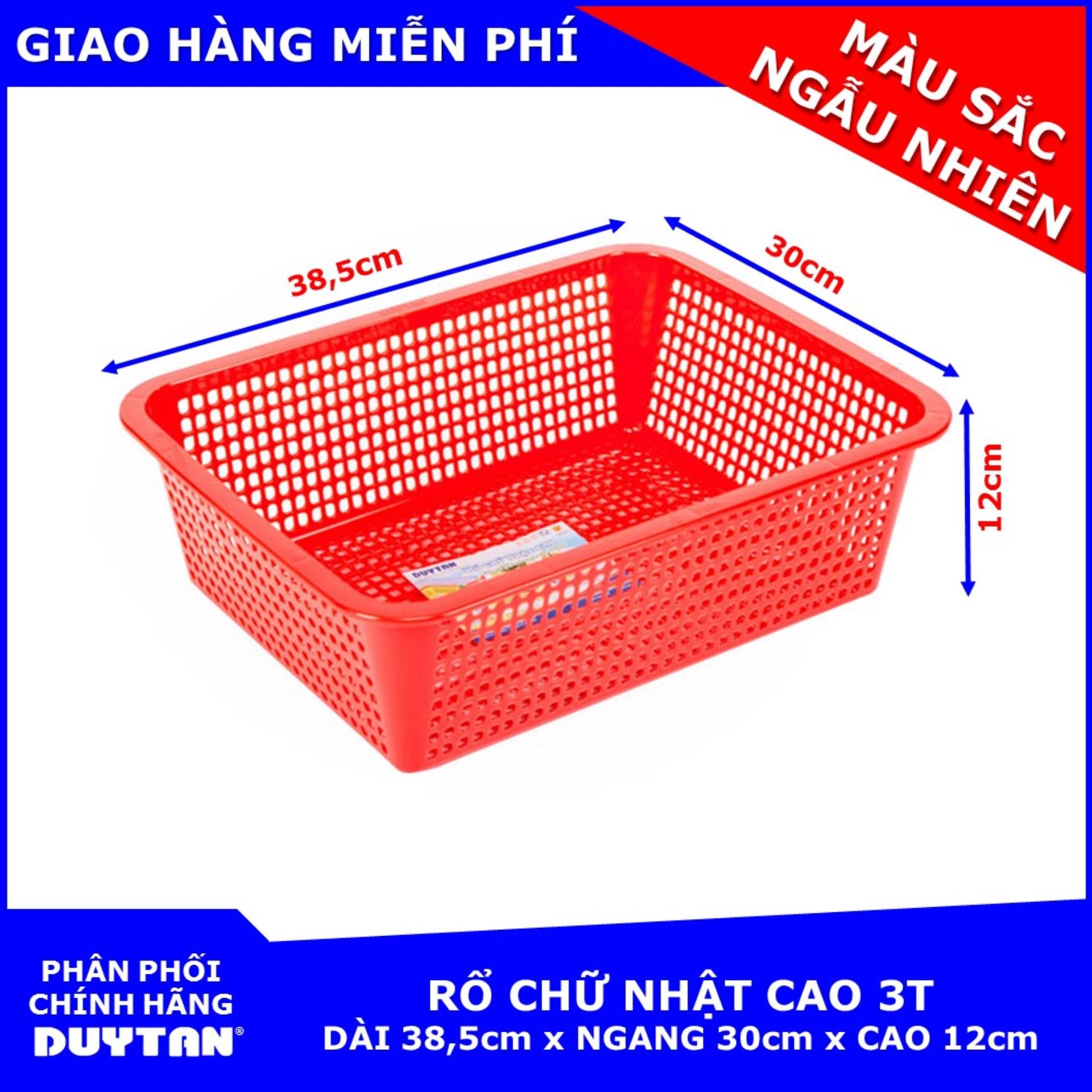 Bộ 5 Rổ nhựa chữ nhật cao Duy Tân 3T ( Màu sắc ngẫu nhiên )