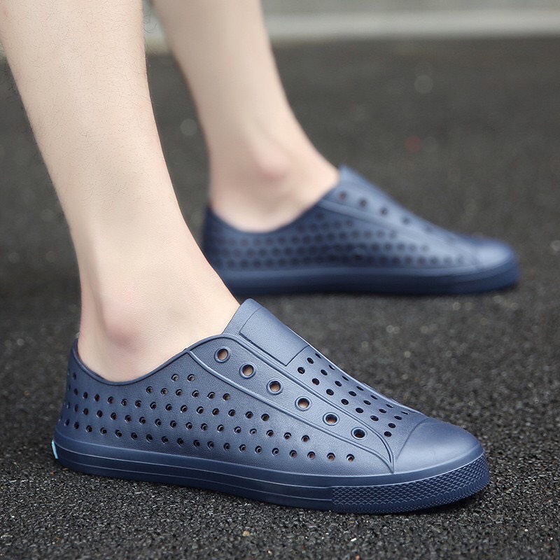 Giày nhựa lỗ nam - GL025 - Giày Sneaker nhựa đi mưa đi học đi chơi đi làm siêu nhẹ siêu mềm