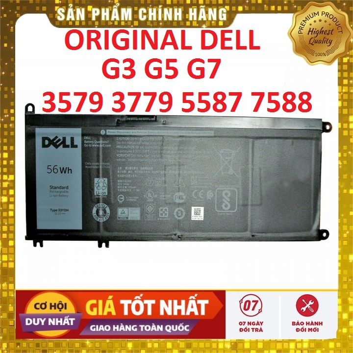 Pin(battery)Original Dell G3 3579 33YDH 56Wh - PIN ZIN BẢO HÀNH 6 THÁNG LỖI ĐỔI MỚI
