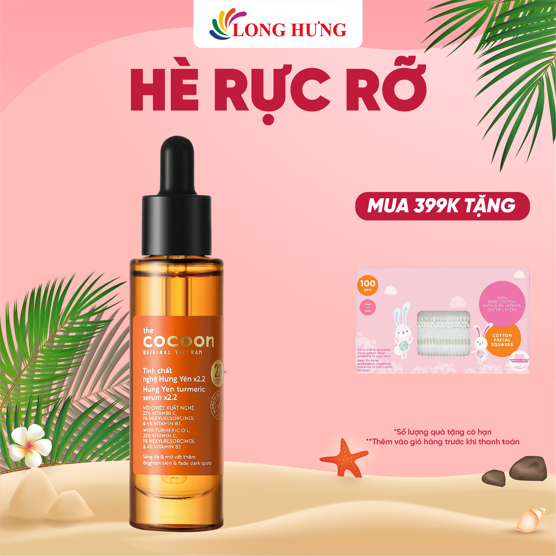 Tinh chất nghệ Hưng Yên Cocoon x2.2 với 22% vitamin C làm sáng da và mờ vết thâm