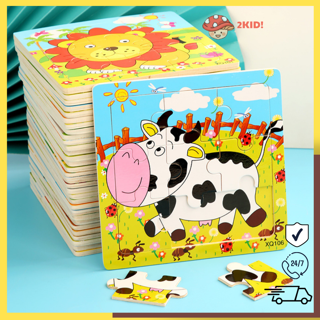 Tranh ghép hình cho bé gồm nhiều mảnh, đồ chơi giúp tăng khả năng tư duy và phát triển trí tuệ cho bé từ 2 tới 6 tuổi