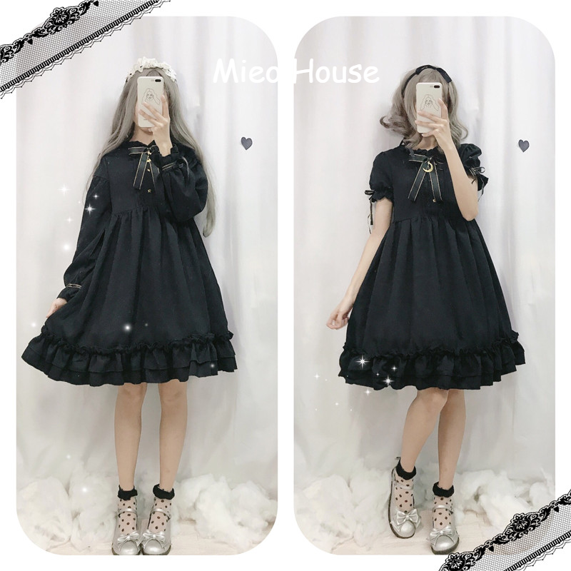 Đầm lolita gothic + nơ cổ