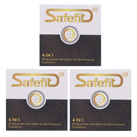 Combo 3 hộp bao cao su safefit 4 in 1