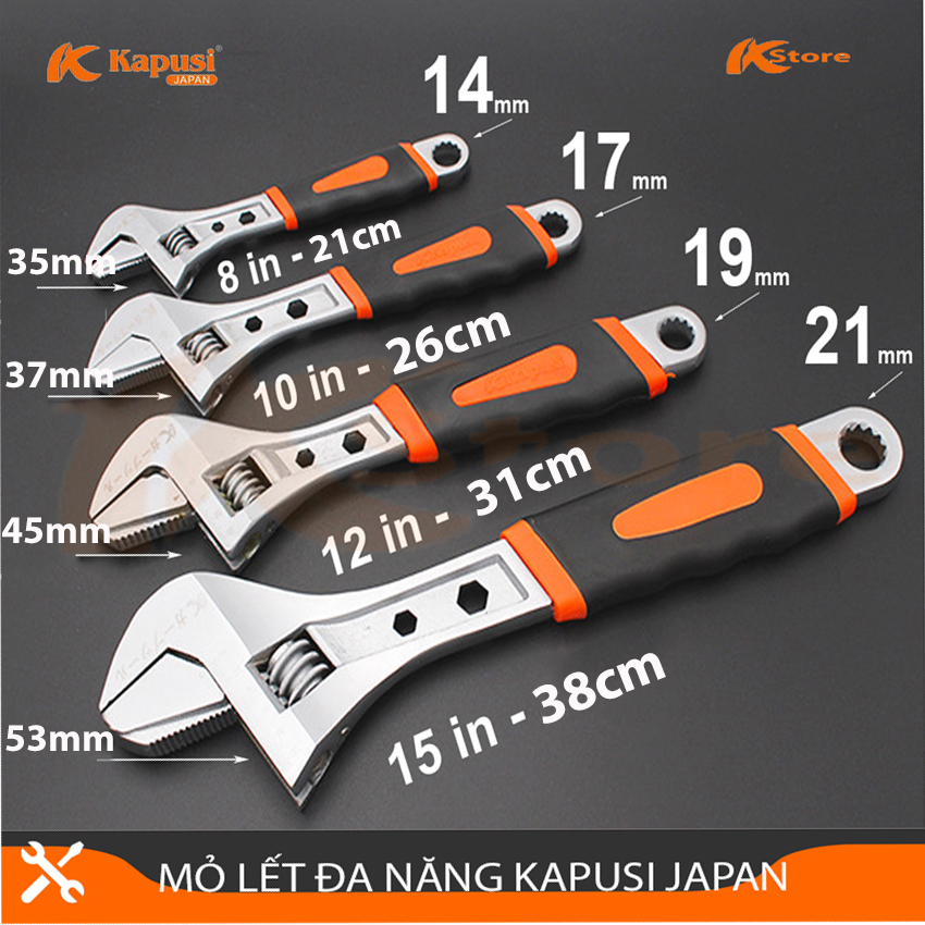 Các mẫu mỏ lết đa năng kapusi japan, mỏ lết vặn đai ốc - mở ống nước