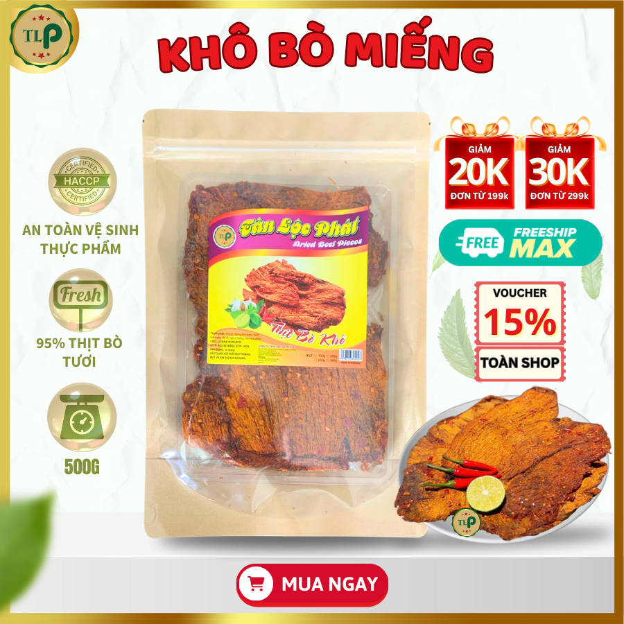 Khô bò miếng tân lộc phát - bịch 500g