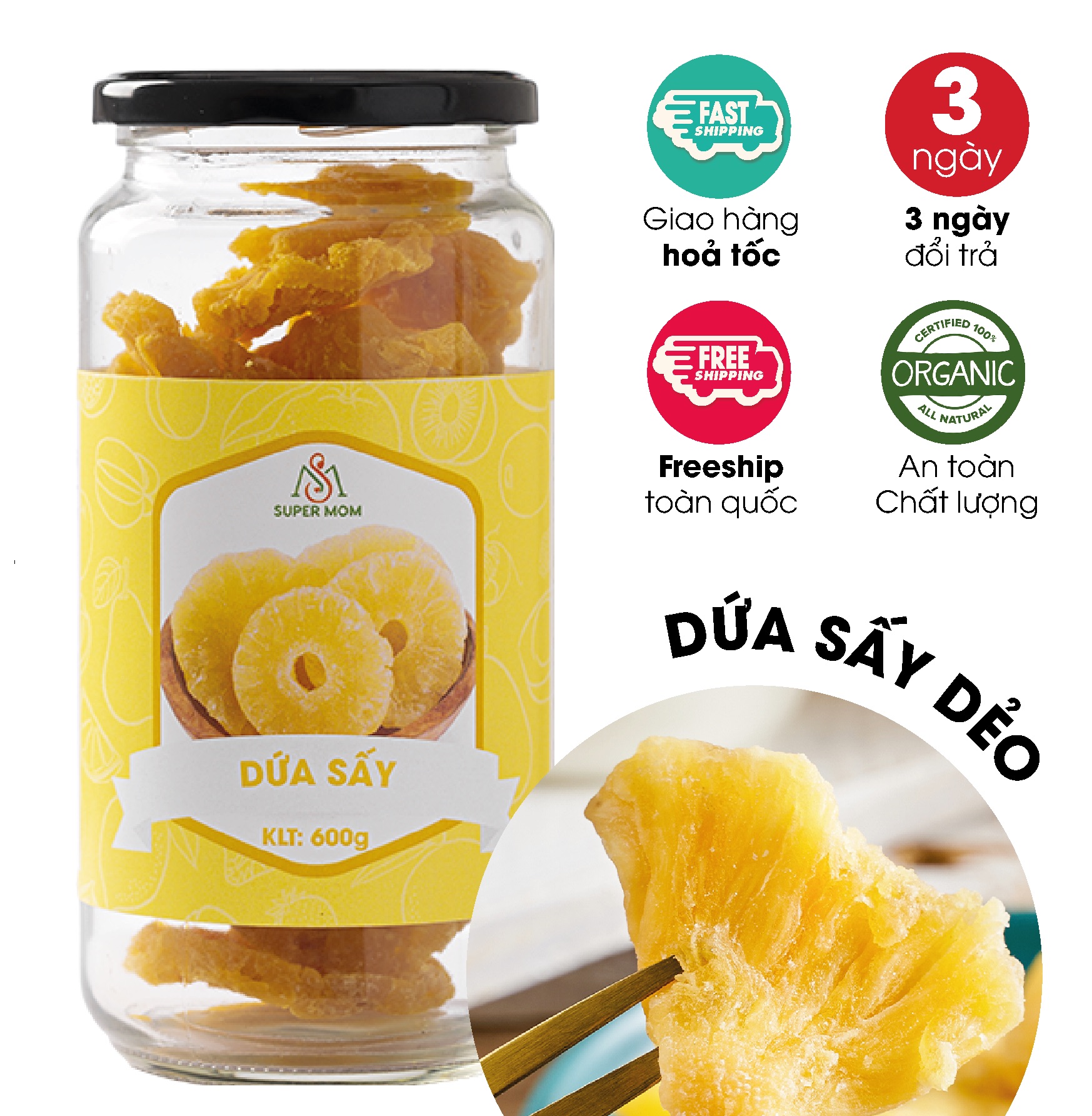 Dứa sấy dẻo/ Thơm sấy dẻo không đường ăn vặt mẹ bầu/ ăn vặt ăn kiêng/ ăn vặt healthy lành mạnh/ ăn vặt giảm cân