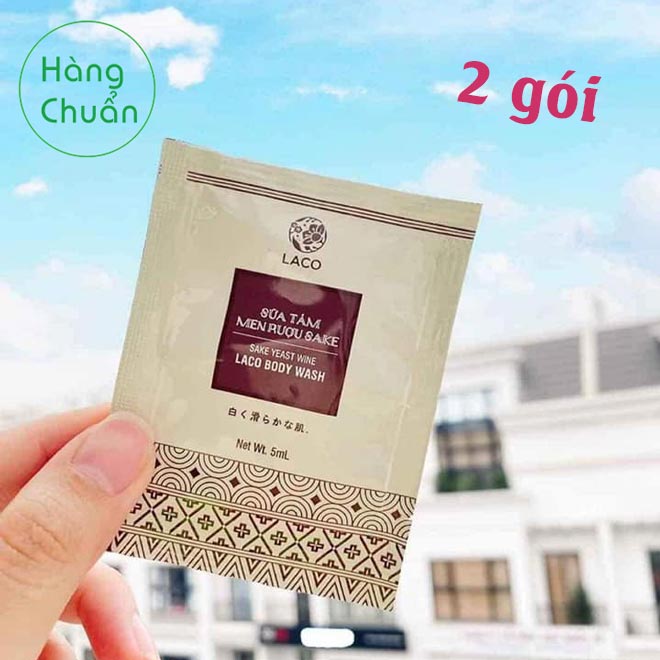 Hàng Chuẩn - 2 gói Sữa tắm men gạo Sa kê Laco - Sữa tắm trắng da thơm lâu - Sạch mịn làm mờ vết thâm