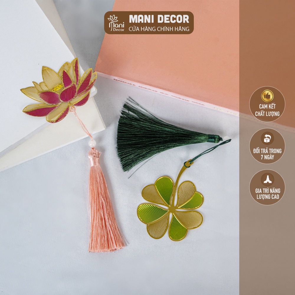 Bookmark phật giáo kim loại mạ vàng đem lại may mắn, bình an - Mani Decor