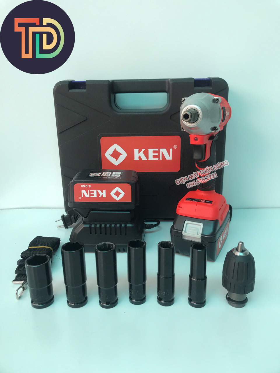 Máy vặn ốc bulong pin - Máy siết bulong - Máy bắt vít KEN 88V 2 TRONG 1 - 2 Pin 15000 mAh - TẶNG 6 KHẨU DÀI 13.15.17.19.21.22 + ĐẦU KHOAN SẮT, GỖ, BẮN VÍT...