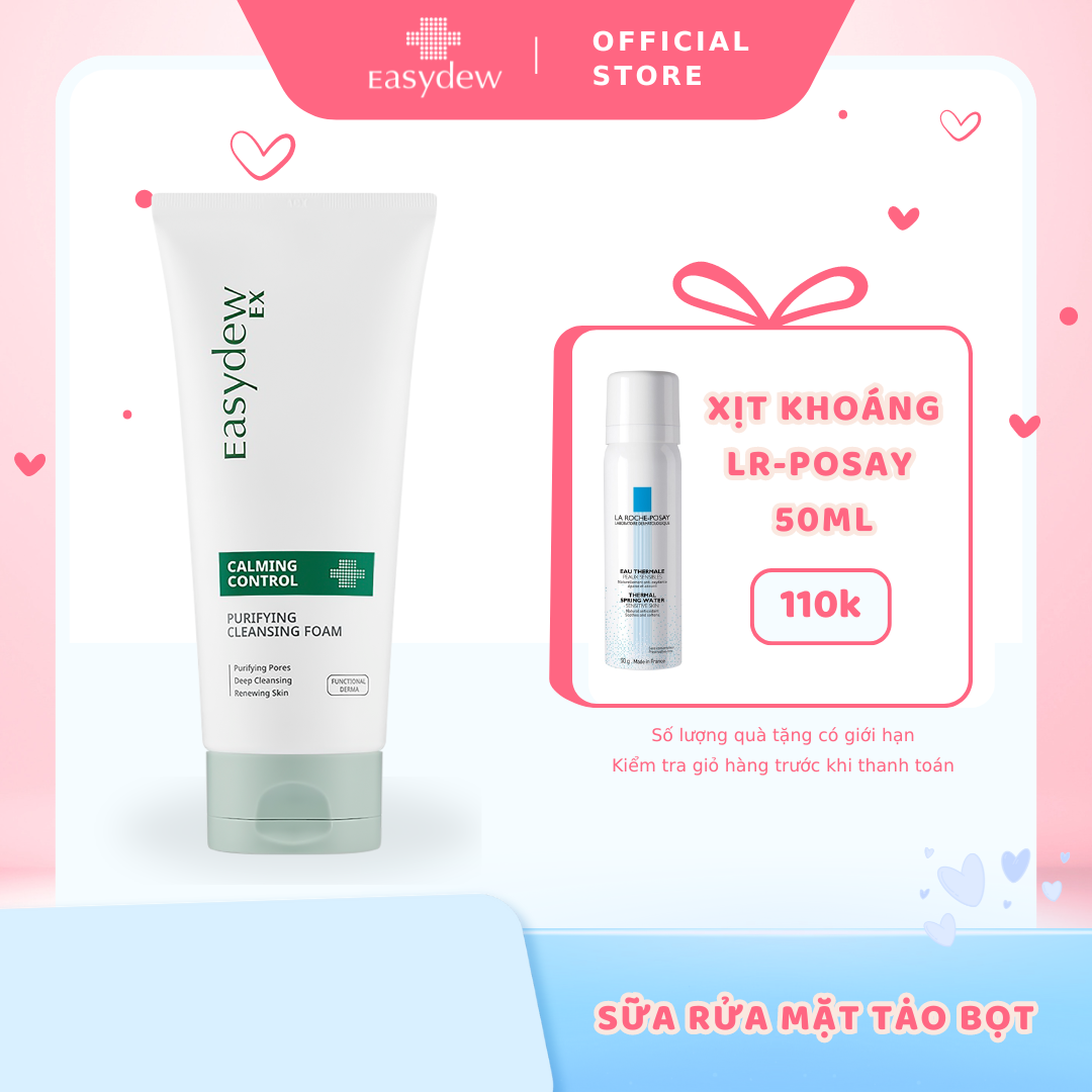 Sữa rửa mặt Easydew Ex phục hồi cho da dầu mụn Claming Control Purifying Cleansing Foam 150ml