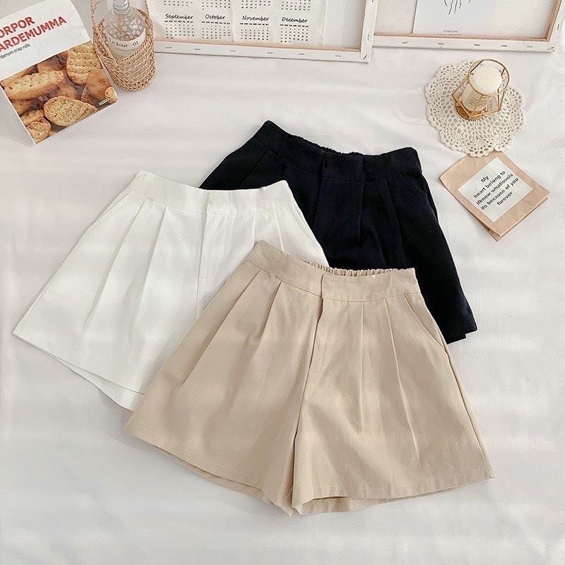 Quần đùi đũi nữ quần short đũi nữ dáng váy sẵn 3 màu