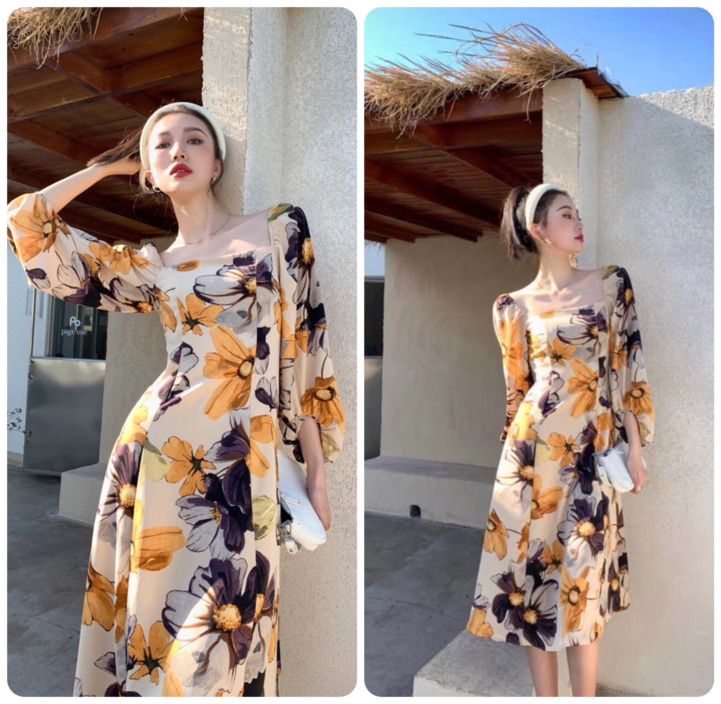 ĐẦM XOÈ HOA LY TAY PHỒNG CÁCH ĐIỆU (S M L XL)