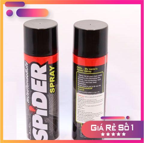 [Giá hủy diệt]chai xịt Dưỡng Sên Spider Cao Cấp Chống Văng 600ml, bôi trơn sên spider giúp sên xe hoạt động êm ái