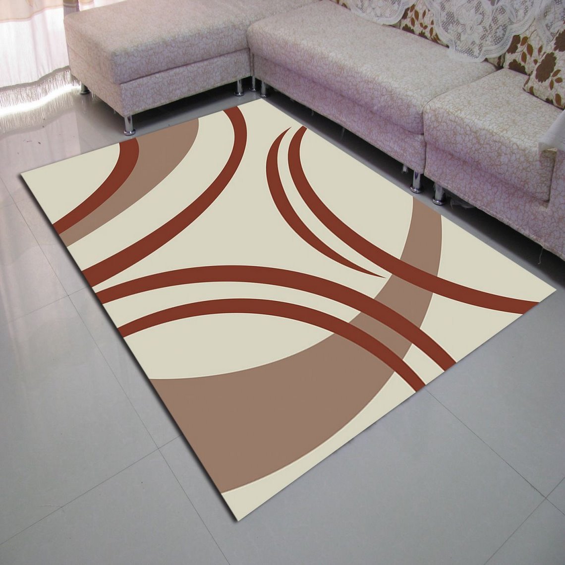 Thảm nhung 3d màu nâu lớn tsn16