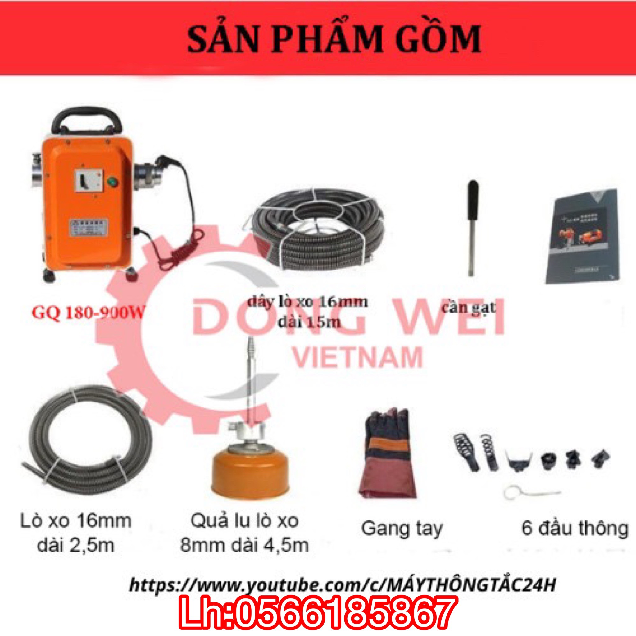 máy thông cống dùng cho gia đình model gq180-900w