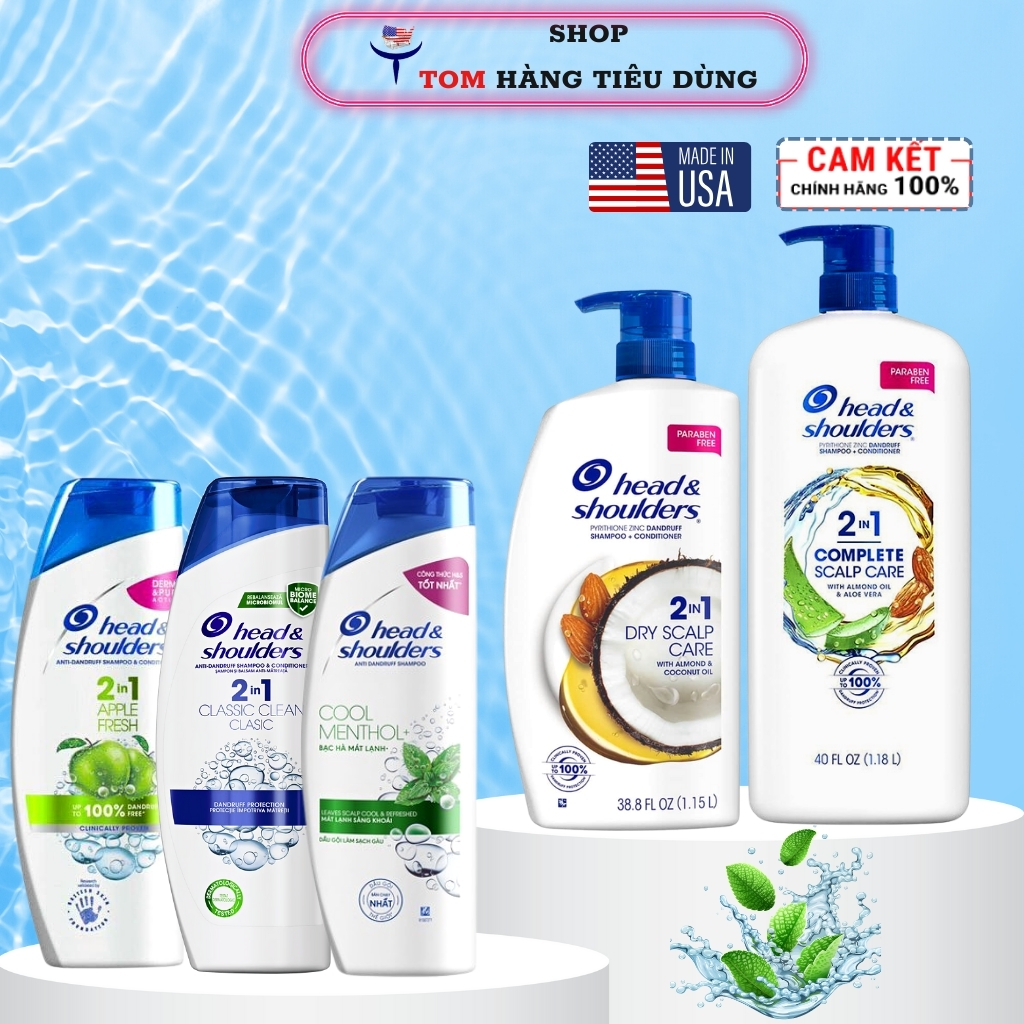 Dầu gội xả 2 in 1 head & shoulders 1.18l hàng mỹ