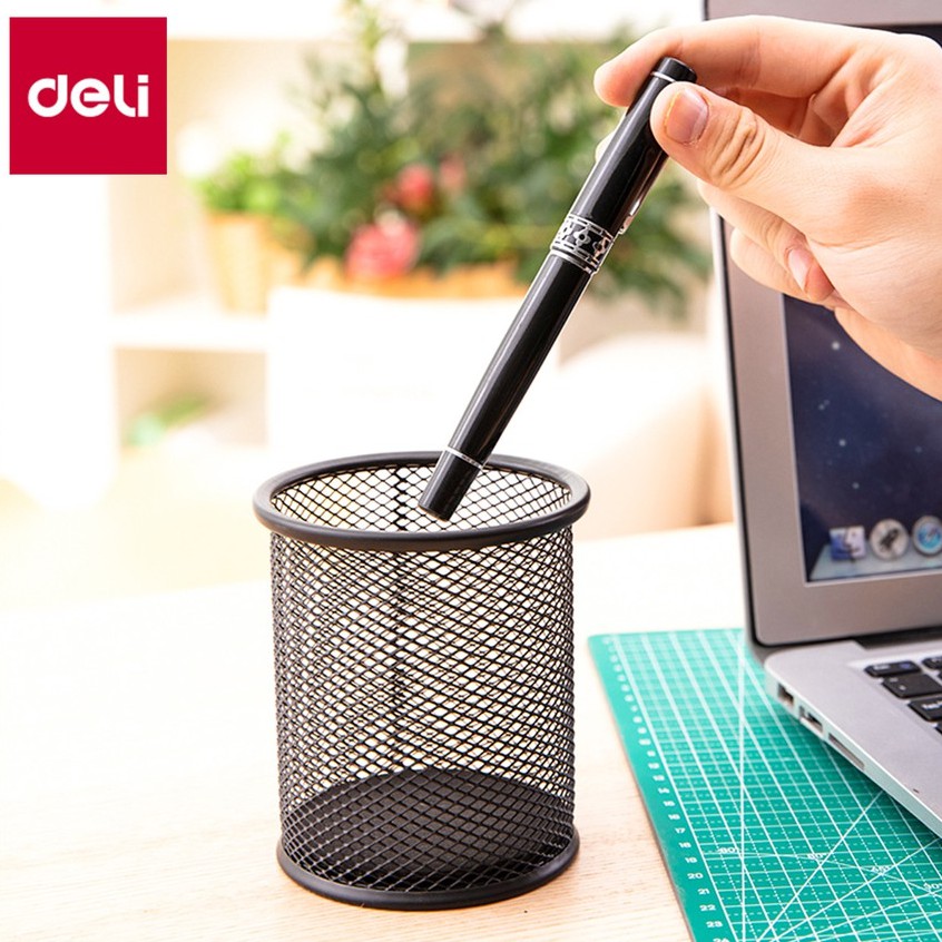 Cốc cắm bút deli, đen - 1 chiếc - e9172