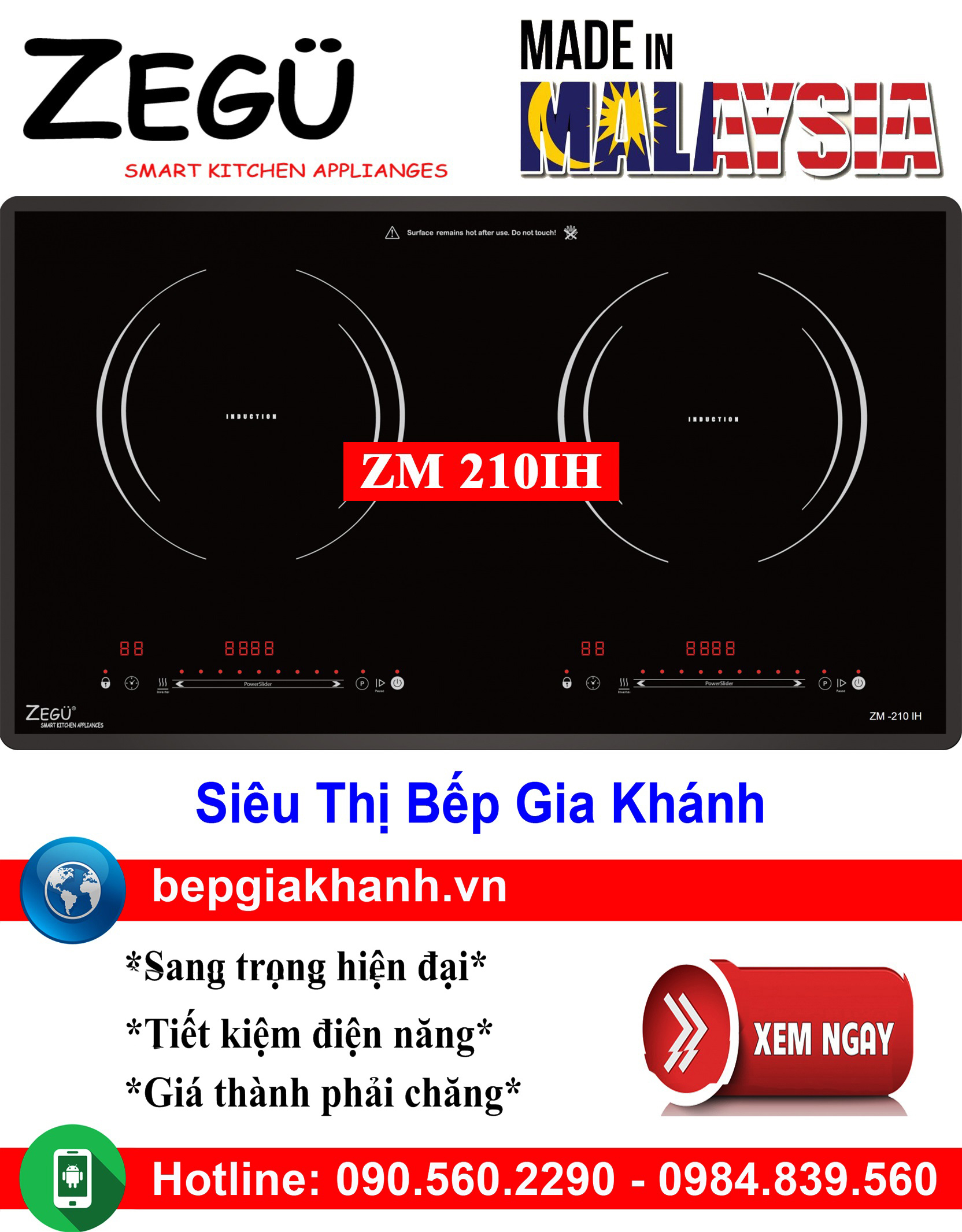 [HCM]Bếp từ đôi Zegu ZM 210IH nhập khẩu Malaysia, bếp từ, bếp điện từ, bếp từ đôi, bếp điện từ đôi, bếp từ giá rẻ, bếp điện từ giá rẻ, bếp từ đơn, bep tu don, bep tu