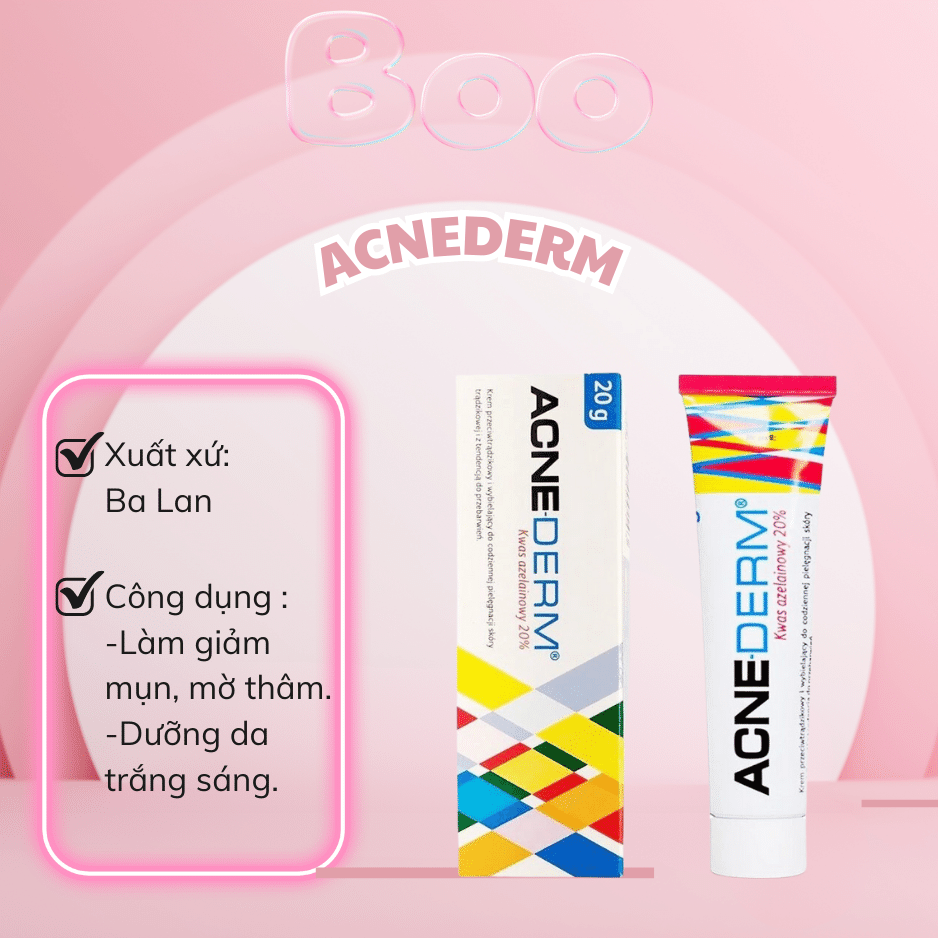 Kem giảm thâm và giảm mụn Acnederm 20gr