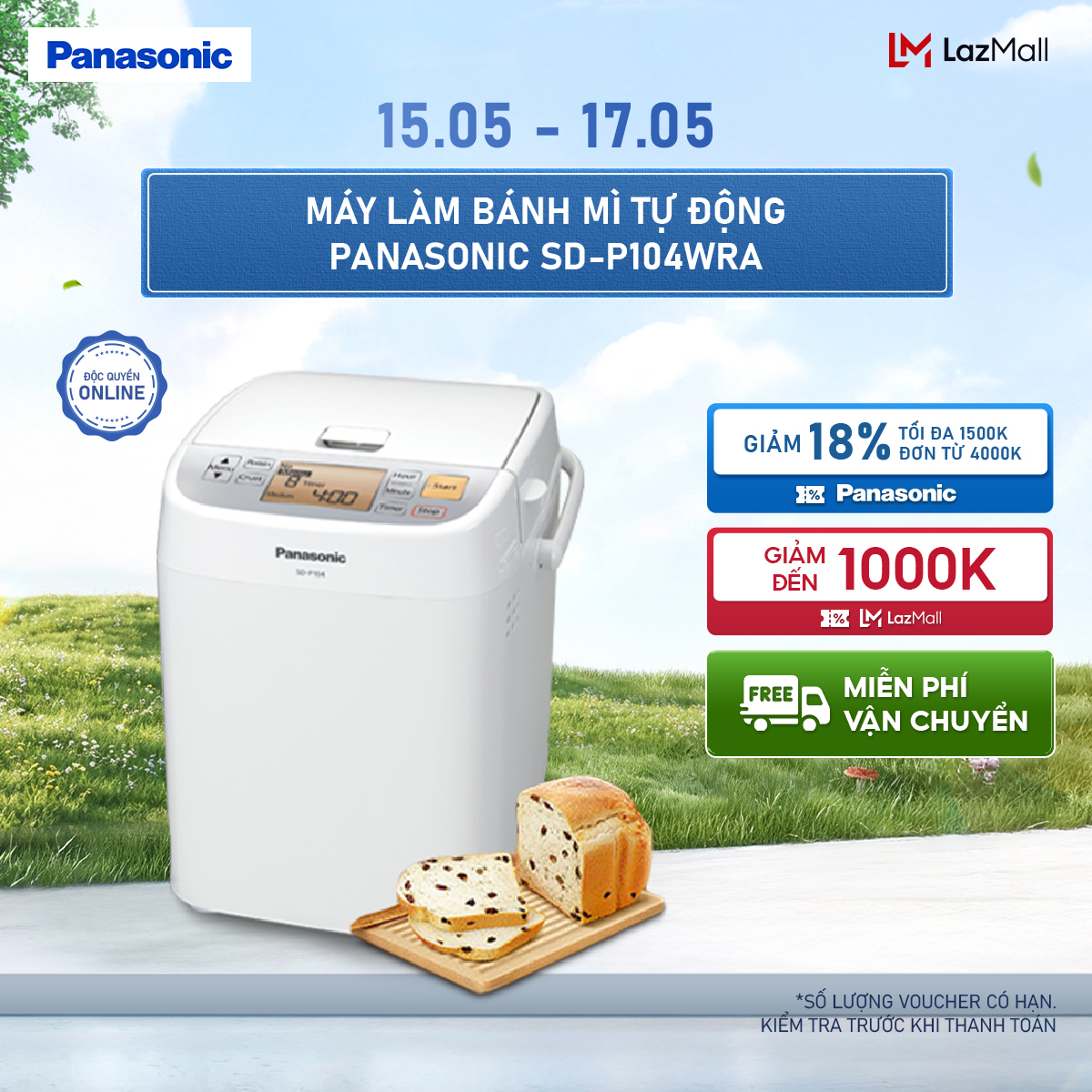 Panasonic Sd-P104Wra Automatic Bread Maker with 13 Automatic Menus - Genuine Product