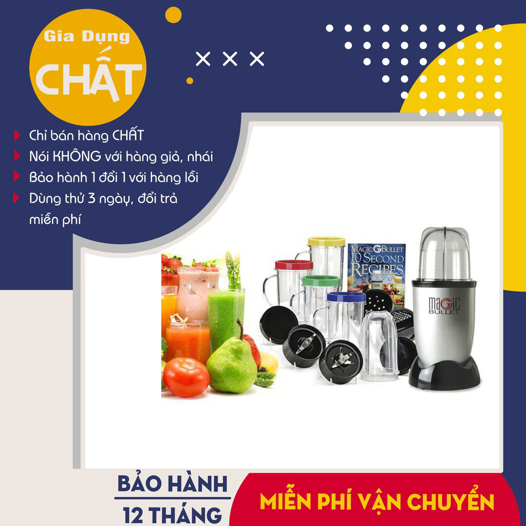 Bộ Máy Xay Ép Đa Năng Magic Bullet 21 Chi Tiết, Máy Xay Sinh Tố, Xay Café, Xay Thịt Đa Năng, Tiện Dụng, Nhanh Chóng. Bảo Hành 12 Tháng.