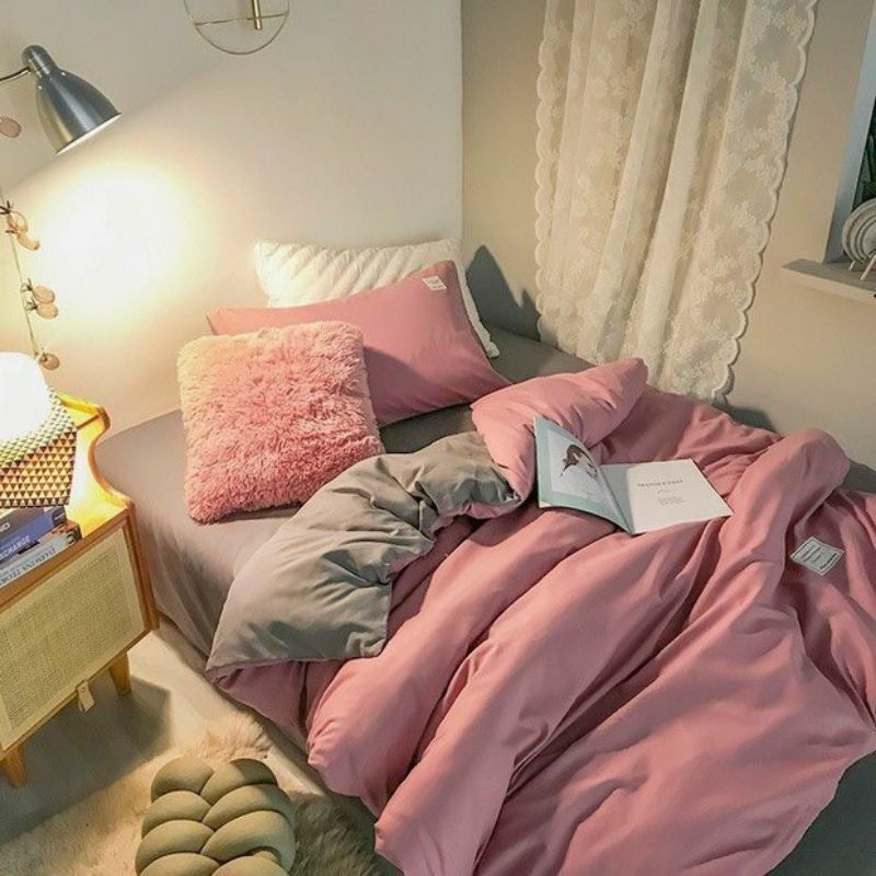 Trọn Bộ Vỏ Chăn Ga Gối Cotton Tici Hàn Quốc